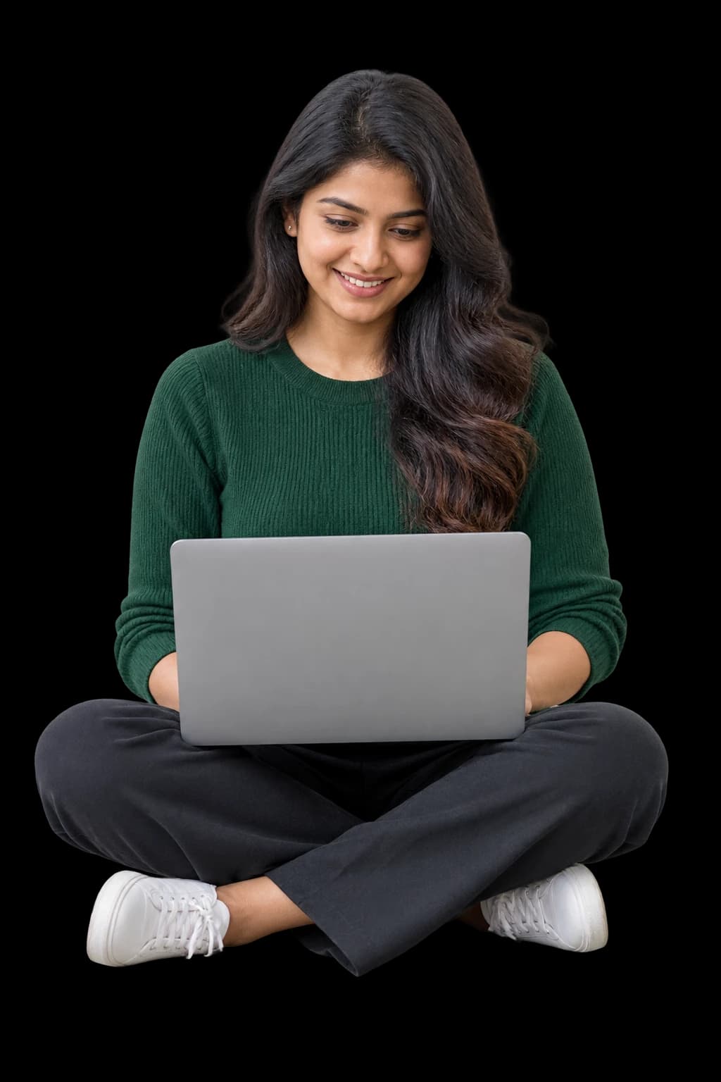 Learner practicing technology skills on a laptop